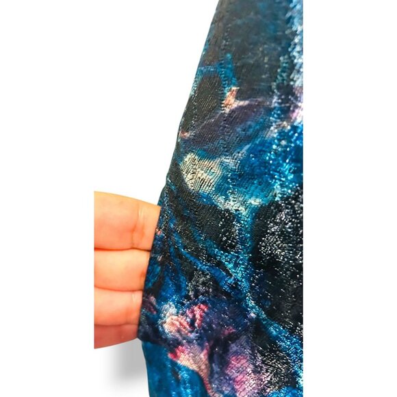 Hutch Anthropologie Floral Metallic Jacquard Mini Dress Size 10 Abstract Print - Picture 6 of 16